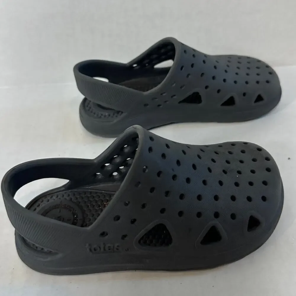 Totes Kids Splash Size US 7 to 8 Gray Slipon Comfy Clog Water Shoes Summer Pool